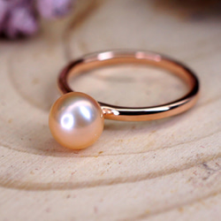 ENCHANTED – Pink Pearl 18K Rose Gold Plated Silver Ring 6枚目の画像