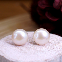 EMPATHY – White Pearl Rhodium Plated Silver Stud Earring 8枚目の画像