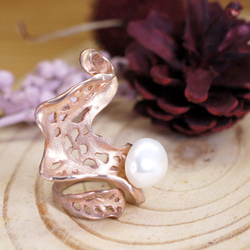 BALLERINA– Baroque Pearl 18K Rose Gold Plated Silver Ring 5枚目の画像