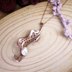 BALLERINA – Pearl 18K Rose Gold Plated Silver Necklace 5枚目の画像