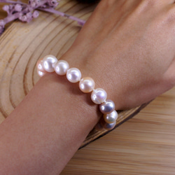 EMPATHY - Potato Pink Pearl Silver Ball Clasp Bracelet 7枚目の画像
