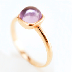 6mm Cushion Cabochon Amethyst Silver Ring 4枚目の画像