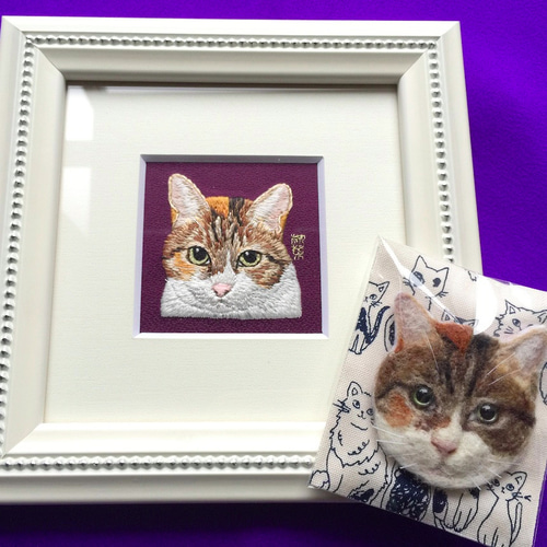 額装用猫のだいぶリアル刺繍 その他アート 柳菜 通販 2030258｜Creema
