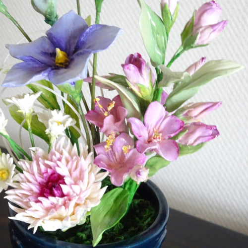 パンフラワー/パン粘土/仏花】シックでモダンな枯れないお供え花
