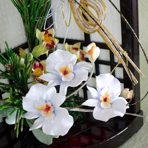 専用【ハンドメイド樹脂粘土】お正月 和風造花アレンジメント パンアート 1_87e592cb544ef8048070a8761efc