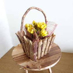 【贈り物/和風/パン粘土】ほっこりな春の訪れ～福寿草のパンフラワーアレンジメント 5枚目の画像