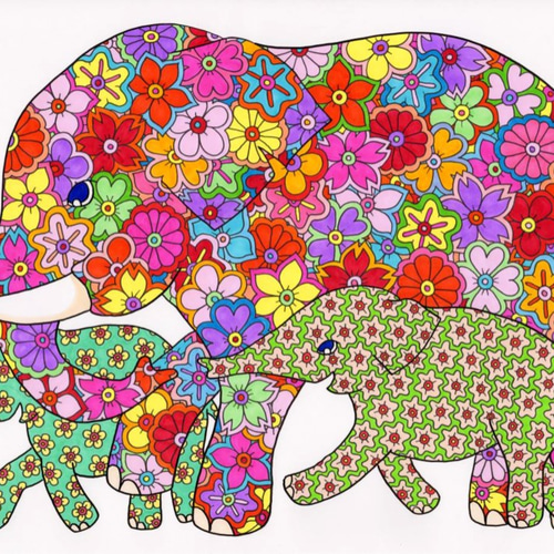 絵画 BP Best Family elephant family 絵画 RINBEN 通販 2878913｜Creema(クリーマ)