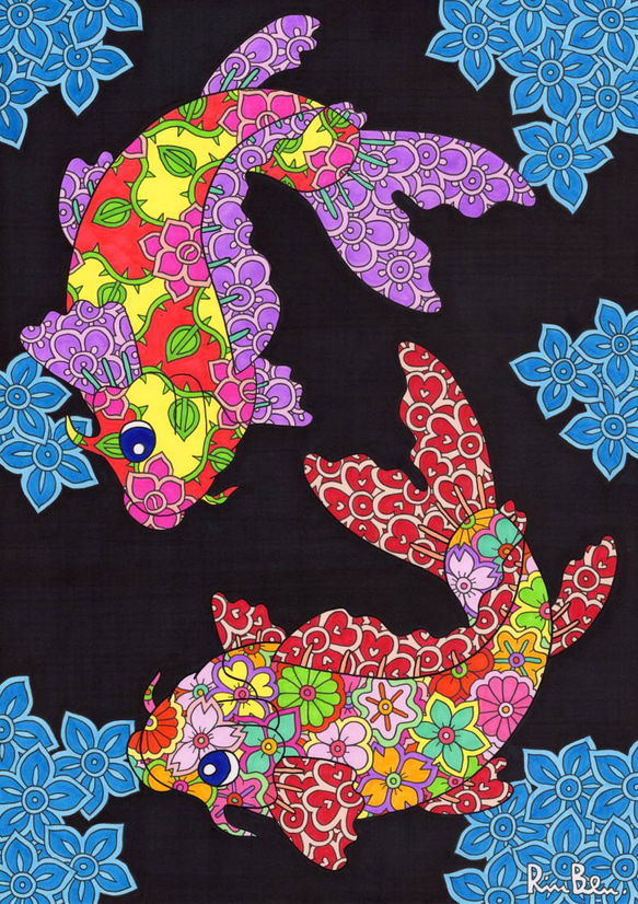 輪島塗 古坂栖崖作 沈金漆絵 巴鯉 - メルカリ