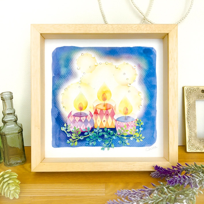 【祈りのキャンドル】大（額装）