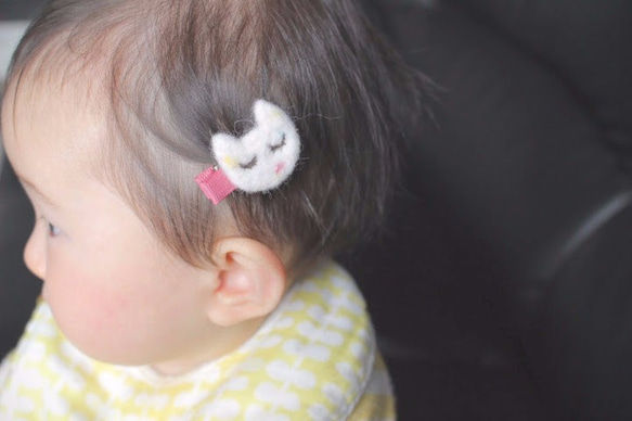 ねこ&肉球 ヘアクリップ 2点セット 4枚目の画像