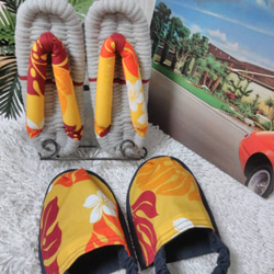 幸運袋布涼鞋夏威夷圖案 M 碼 (22.5 厘米) 涼鞋 第1張的照片