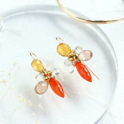 14kgf-Autumn flower carnelian 耳針 第1張的照片