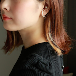 14kgf- rice pearl & crystal ear cuff set 第1張的照片