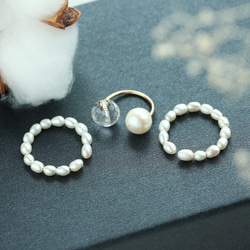 14kgf- rice pearl & crystal ear cuff set 第7張的照片