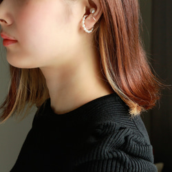 14kgf- rice pearl & crystal ear cuff set 第9張的照片