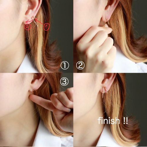 14kgf-double line twinkle bar イヤリング イヤリング