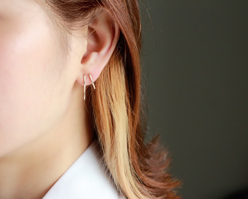 Wing bling☆大人気！14Kpostリノシンプルラインピアス_２色 Wing bling☆大人気！14Kpostリノシンプルラインピアス_2色