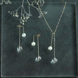 14kgf-pearl × crystal twin necklace 第10張的照片