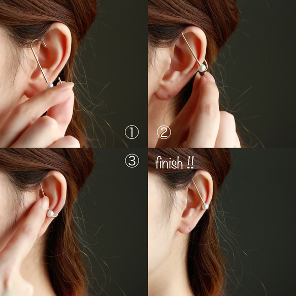 14kgf- line pearl earcuff 第7張的照片