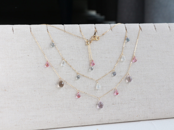 【set item】14kgf-chilly tears short necklace(ajustable chain) 第9張的照片