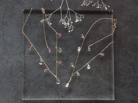 【set item】14kgf-chilly tears short necklace(ajustable chain) 第1張的照片