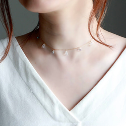 【set item】14kgf-chilly tears short necklace(ajustable chain) 第6張的照片