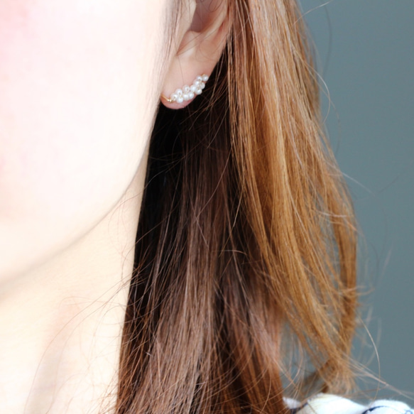 14kgf-2way(耳環/耳夾)小小的珍珠 第1張的照片