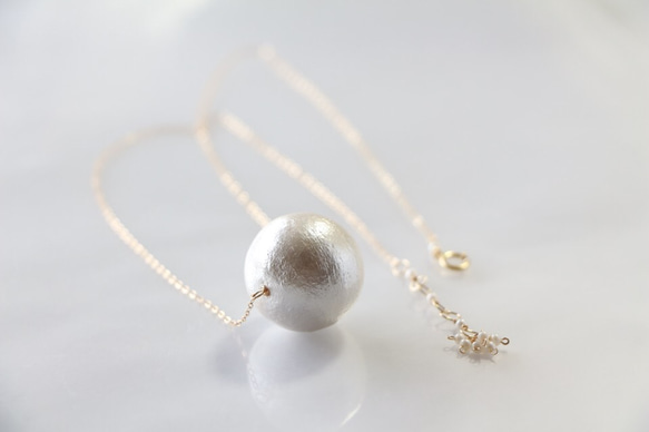 14kgf-Big cotton pearl necklace 3枚目の画像