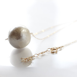 14kgf-Big cotton pearl necklace 4枚目の画像