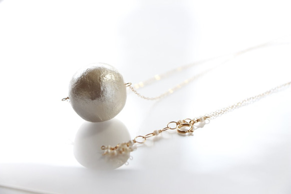 14kgf-Big cotton pearl necklace 4枚目の画像