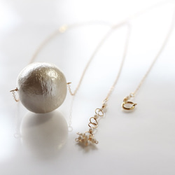 14kgf-Big cotton pearl necklace 5枚目の画像