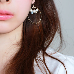 14kgf-Ivory bijou overlap hoop pierce(イヤリング可) 4枚目の画像