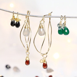 14kgf- dress up nuance hoop pierced earrings set 第2張的照片