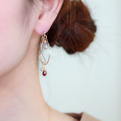 14kgf- dress up nuance hoop pierced earrings set 第3張的照片