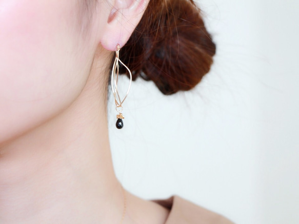 14kgf- dress up nuance hoop pierced earrings set 第5張的照片