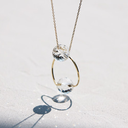 14kgf- twist ring crystal quartz (special cut)2way ネックレス 1枚目の画像