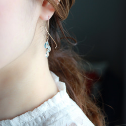 14kgf- half curl 天藍托帕石耳環 第2張的照片