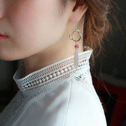 14kgf- Grege vertical line pierced earrings 第2張的照片