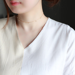 14kgf-petit pearl choker 項鍊(adjustable chain) 第5張的照片