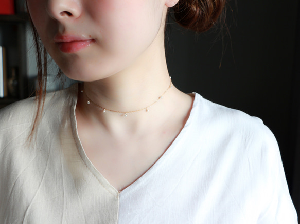 14kgf-petit pearl choker 項鍊(adjustable chain) 第7張的照片