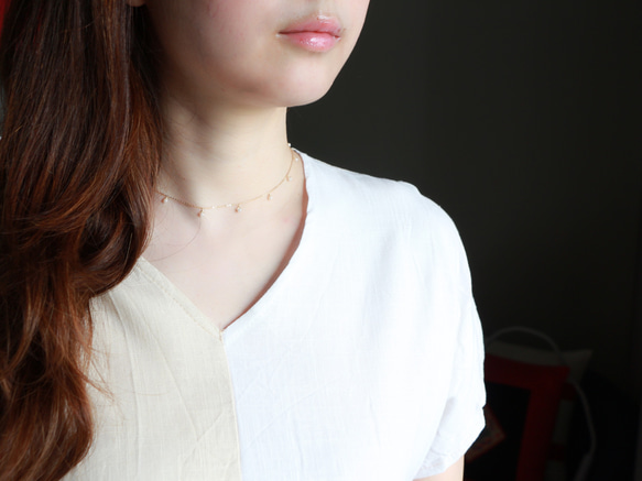 14kgf-petit pearl choker 項鍊(adjustable chain) 第9張的照片