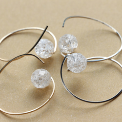 SV935(Argentium)- twist hoop rock crystal quartz 耳針 第6張的照片