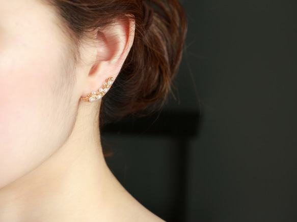 14kgf- orange topaz ear-clip(clip-on 耳夾） 第9張的照片