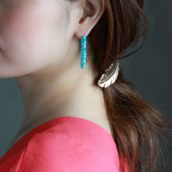 14kgf- sleeping beauty turquoise hoop 耳針 第5張的照片