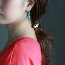 14kgf- sleeping beauty turquoise hoop 耳針 第6張的照片