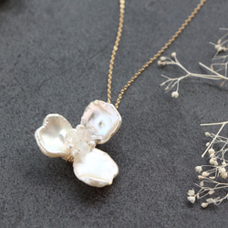 14kgf-pearl flower necklace 第3張的照片