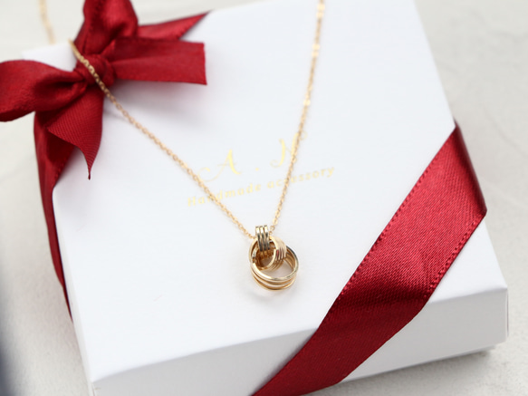 [Xmas happy bag]14kgf-petit chain 耳針/耳夾 & necklace set 第9張的照片