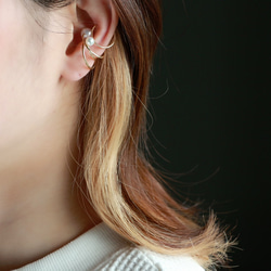 14kgf-freshwater pearl ear cuff set 第3張的照片