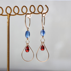 14kgf-kyanite and garnet hoop 耳針(可換耳夾) 第6張的照片