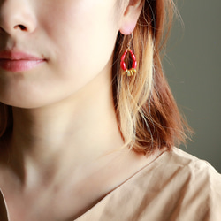 14kgf-petit red coral ピアス(イヤリング可) 8枚目の画像